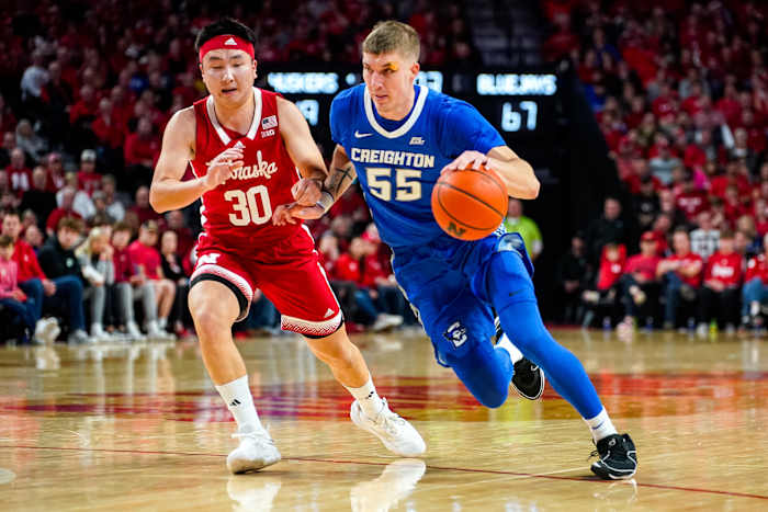 2023-24 Creighton at Nebraska MBB Baylor Scheierman and Keisei Tominaga USATSI_22029273